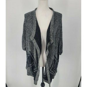 Madewell Charcoal All Angles Open Front Sweater Gray Black Women's XS/S